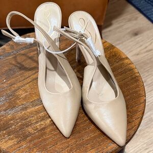 Beige Slingback Heels
